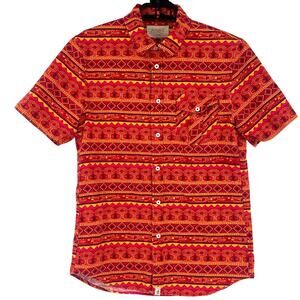 Altamont Y2K Skate Button Mens Shirt Sz M Tribal Geometric Streetwear Festival